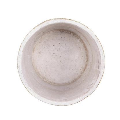 Abstract Gold and White Cement Flower Pot Set of 2