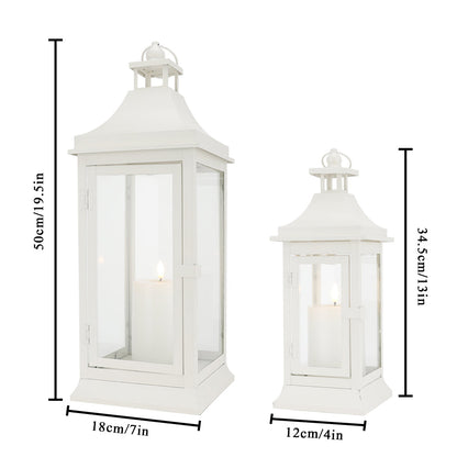 19.5''&13''Tall Set of 2 Outdoor Candle Lanterns